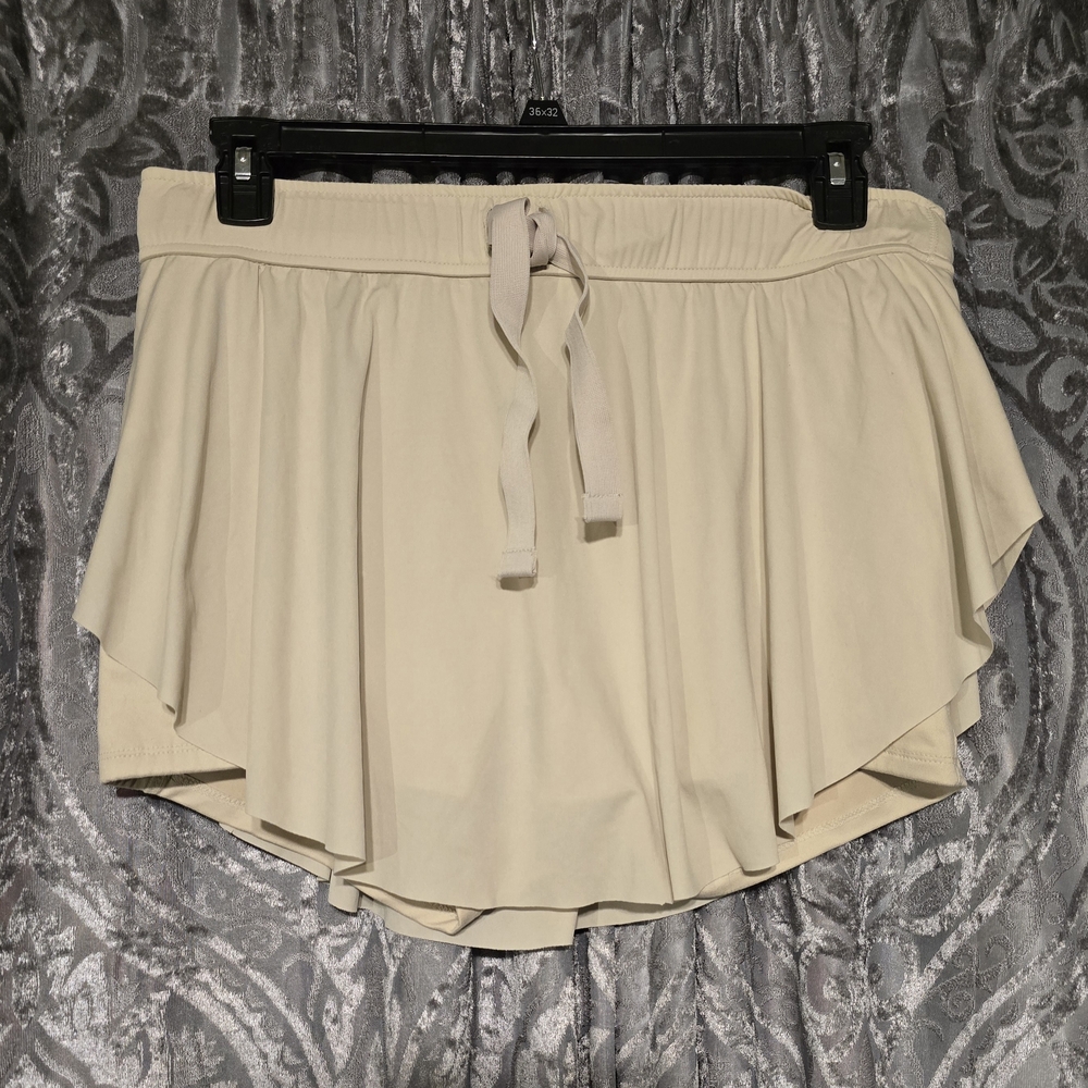 Zenana Outfitters Beige Skort with Tie Detail